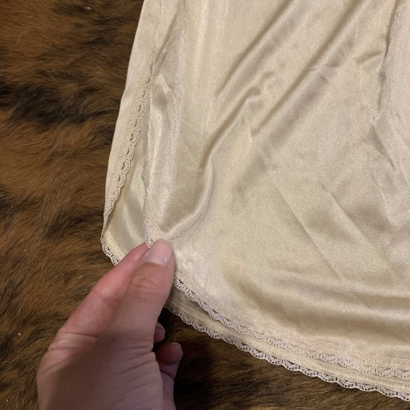 Vanity Fair Nude Skirt Slip with Side Slit