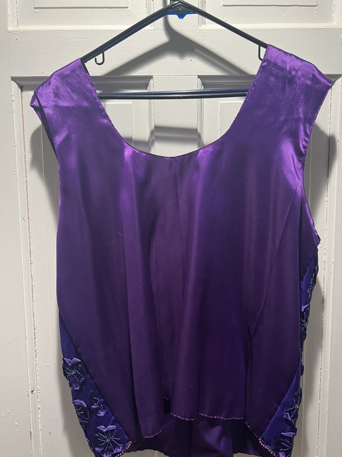 GORGEOUS PURPLE 2-Piece Jacket BEADED ROSETTES -Silk–Vintage-E/C LINED 16