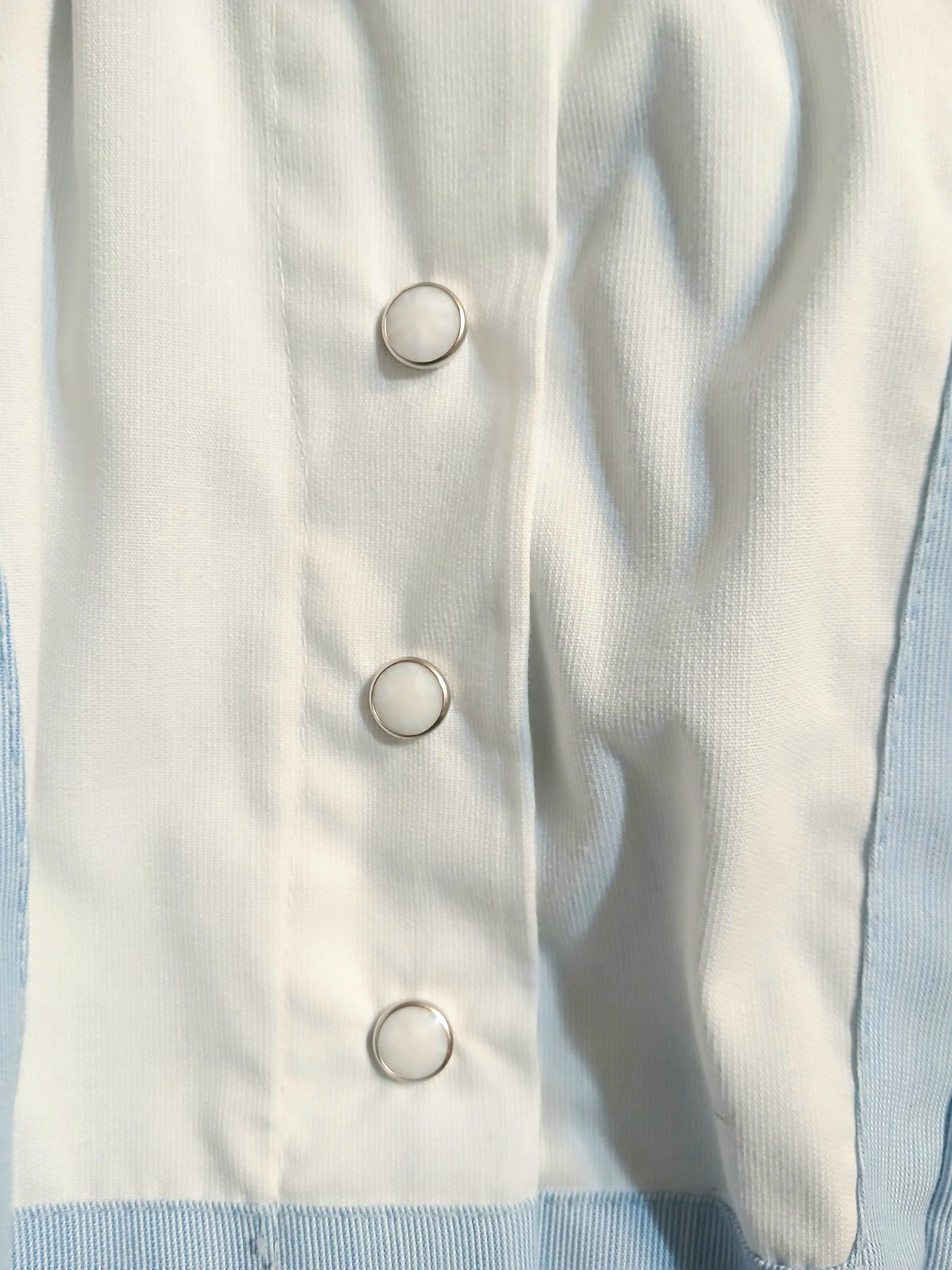 Vintage 1950&rsquo;s-1960 Nurse Uniform Dres Blue & White stripe 24&Prime; waist 34&Prime; Length