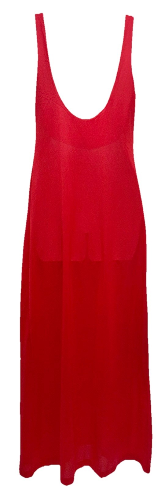 VTG 70s GILEAD Size 32 Sleeveless Cowl Neck Empire Waist Nylon Nightgown Red