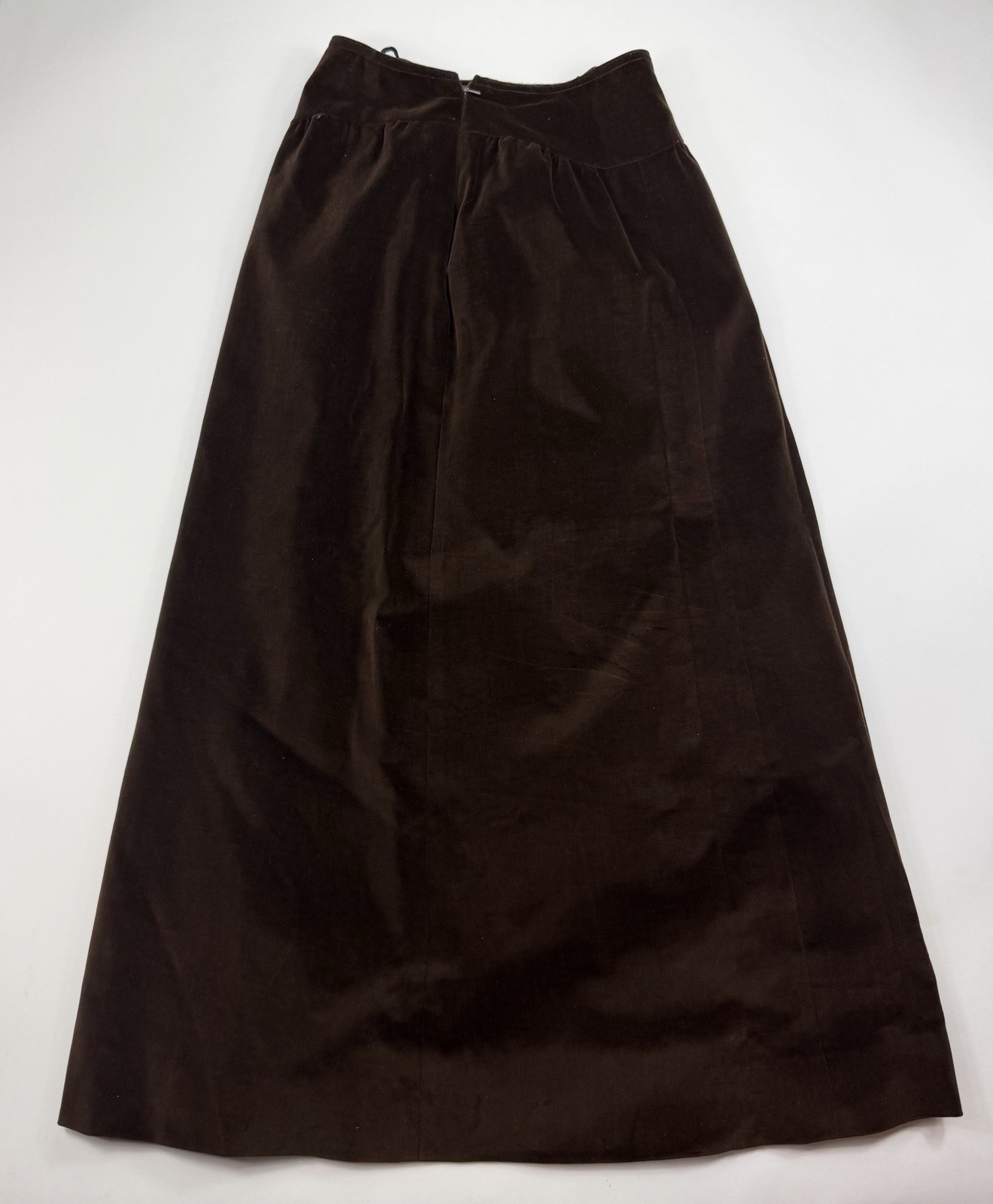 Vintage 1960s 1970s COURREGES Hyperbole Brown Velvet Maxi Skirt A