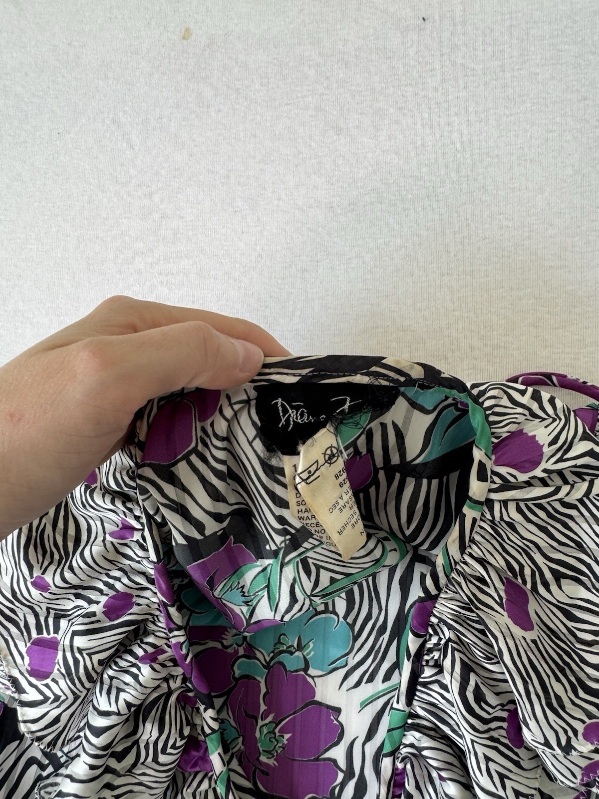 Diane Freis Georgette Blouse Maximalist 80s Ruffles Tassles