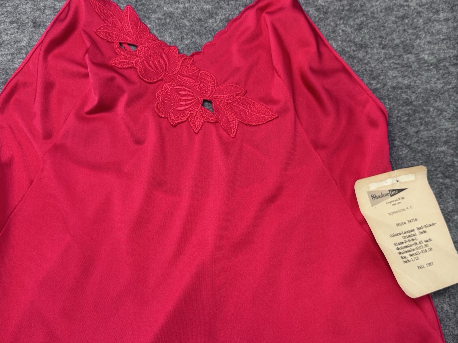 VTG Shadowline Sexy Red Nightgown Backless w/Straps, Flirty, Bombshell, Sz S/M