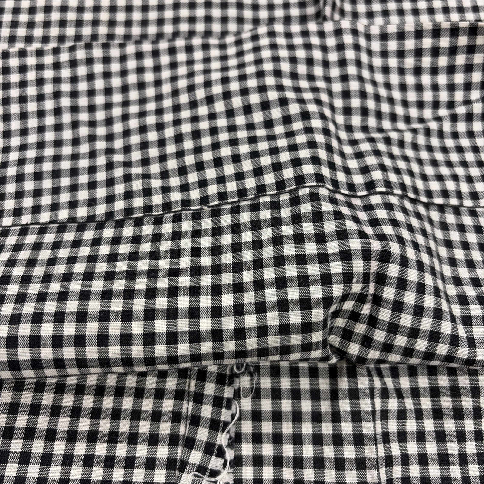 1960&rsquo;s Homemade Gingham Pleated Cotton Skirt Black & White Size M?
