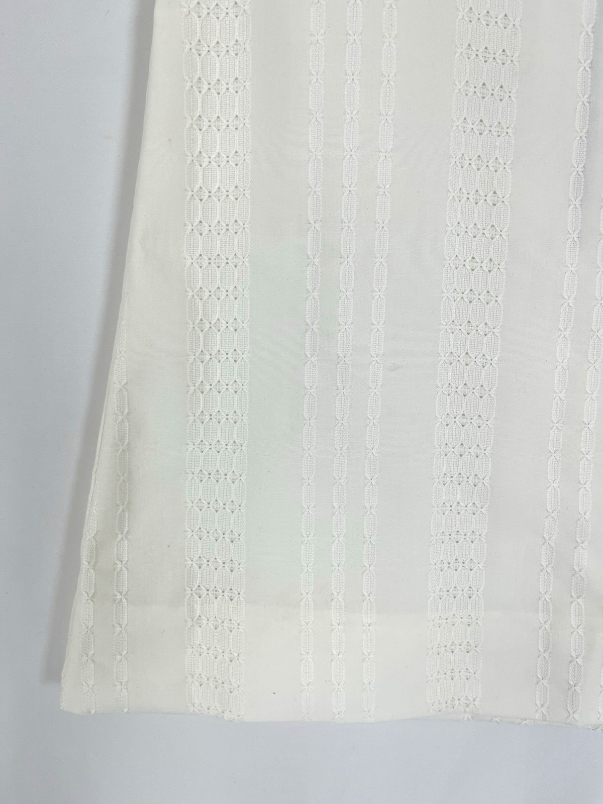 Vintage 1960s Cotton Crochet Lace Eyelet Off White XS/S Empire Mini Shift Dress