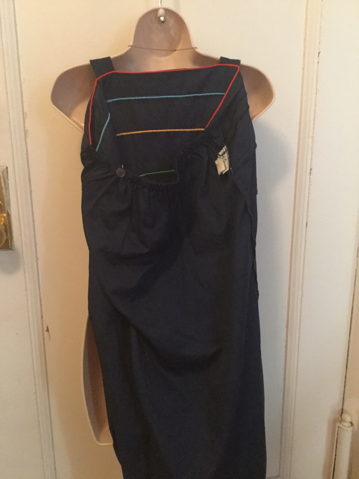 1980s Summer Strap Navy Red yellow Green Stripe Rave Maxi Poly Summer Camp Y2K M