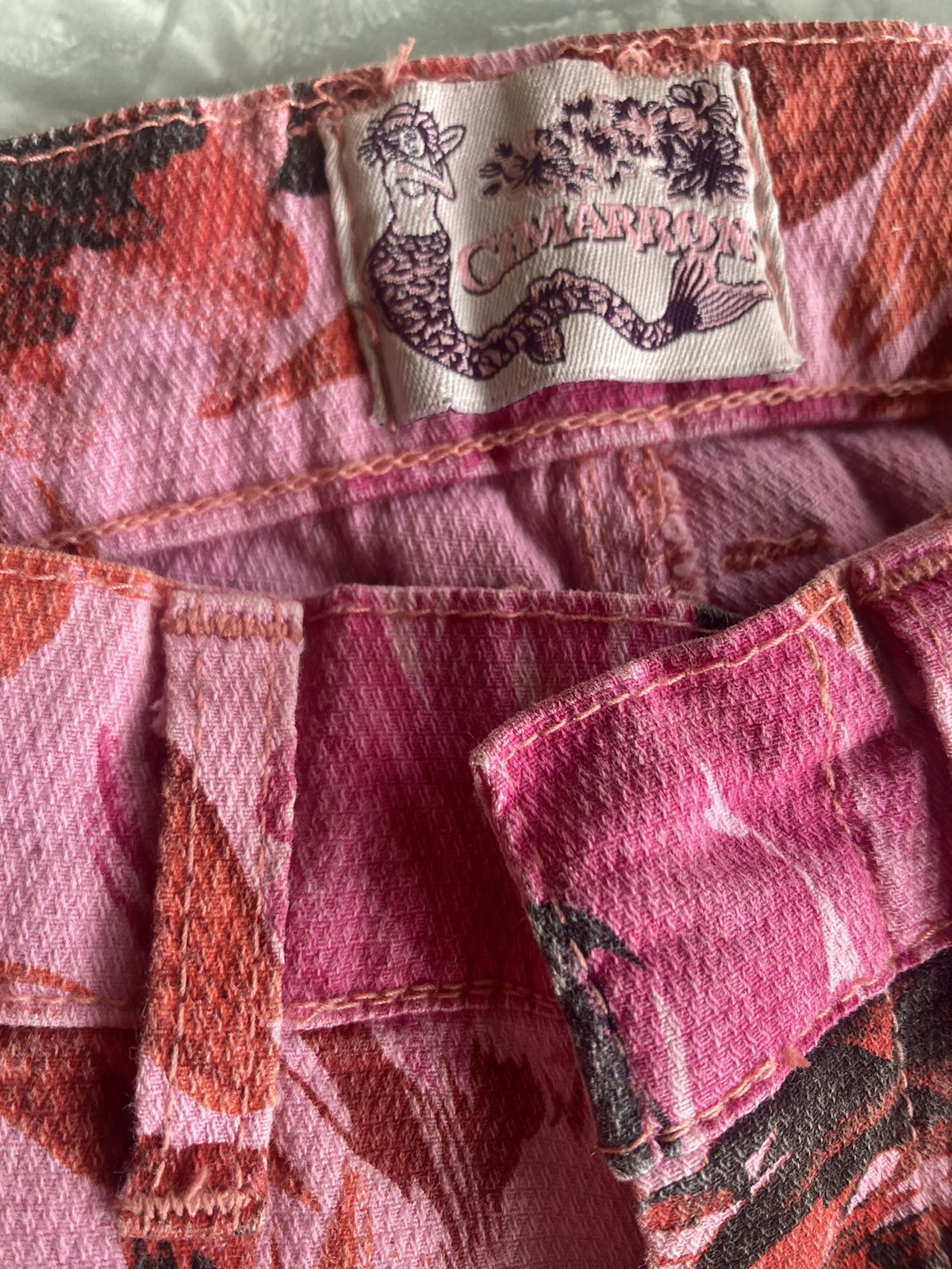 Vintage Cimarron Designer Women&rsquo;s Pink Red Floral Jeans W 30 Washable
