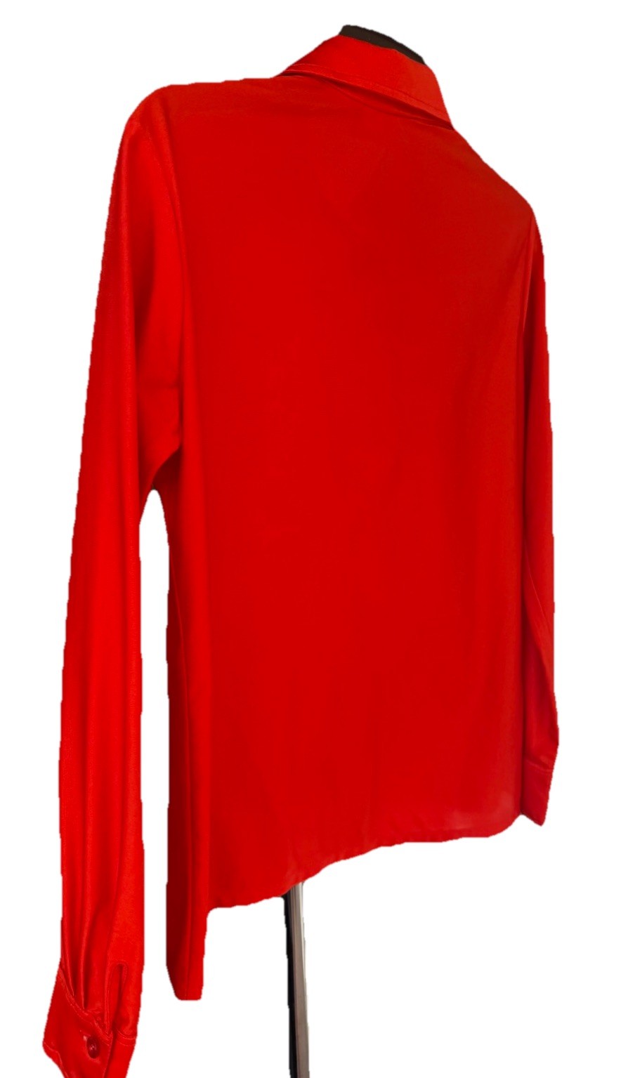 VTG 70’s Alice Stuart For David Logan Tomato Red LS Solid Dagger Collar SZ 10