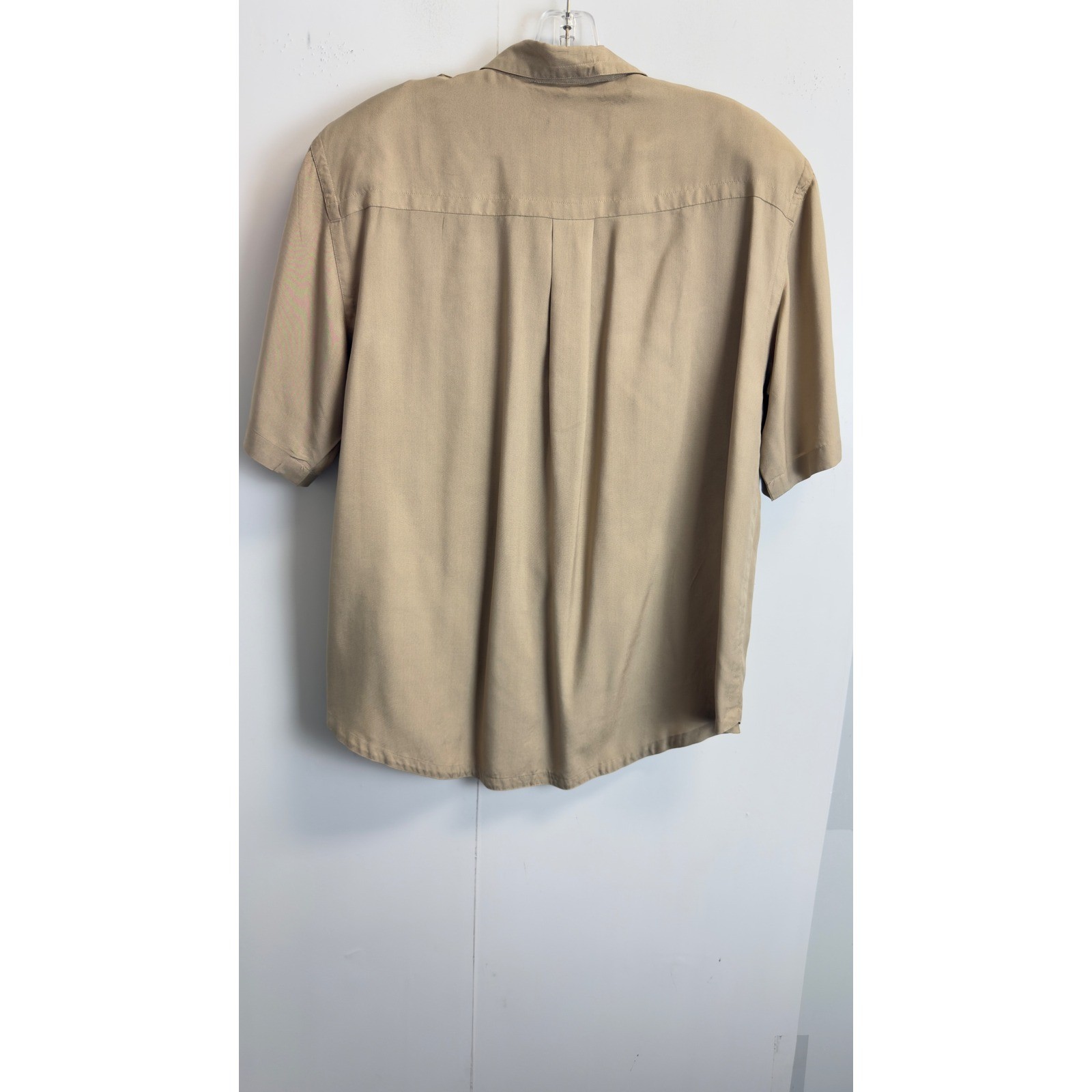 Adrienne Vittadini Vintage 100% Silk 2 Piece Safari Skirt Set Khaki Tan S/6