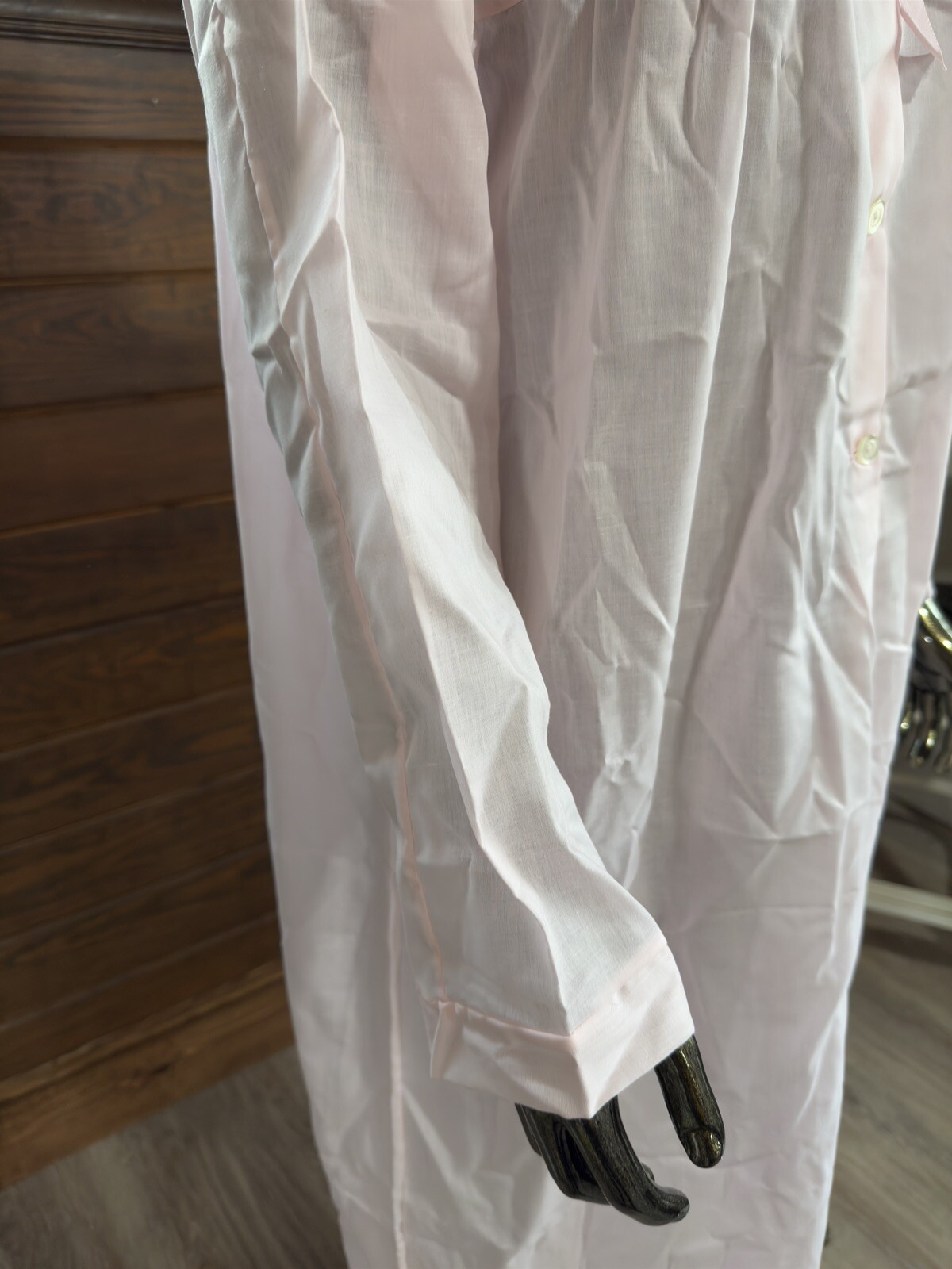 Vtg Carole Perm Press Kodel Poly Cotton Blend Pink Long Night Gown Sleepwear XL