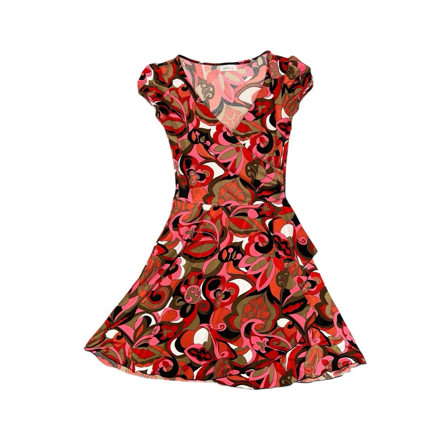 VINTAGE 1990s Y2K RUFFLE WHIMSICAL FLORAL DRESS WITCH FOREST FAIRY ETHEREAL CLUB