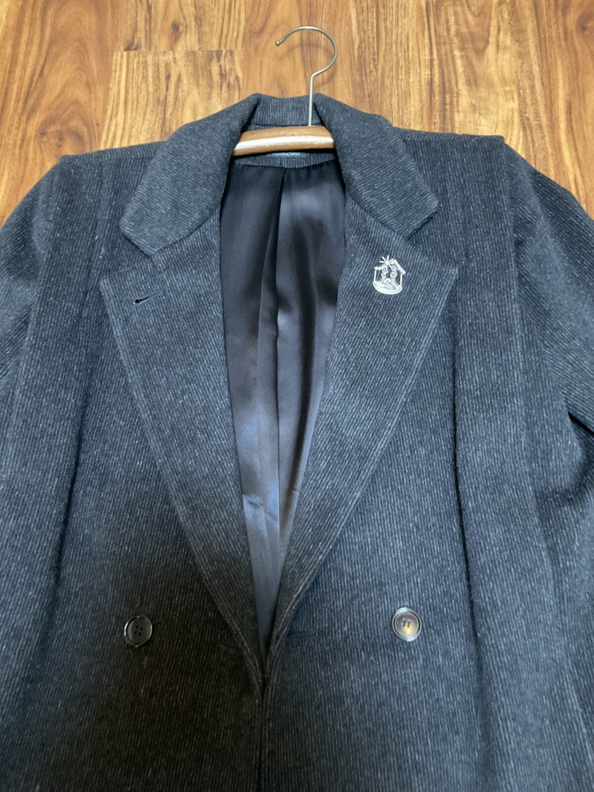 Vintage 80&rsquo;s over coat winter jacket cashmere wool blend Women&rsquo;s Black USA Union