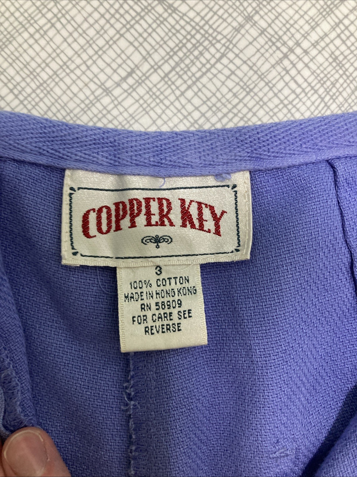 Vtg 90s Copper Key Lavender Purple Shorts High Waisted Cotton Size 3 Hong Kong