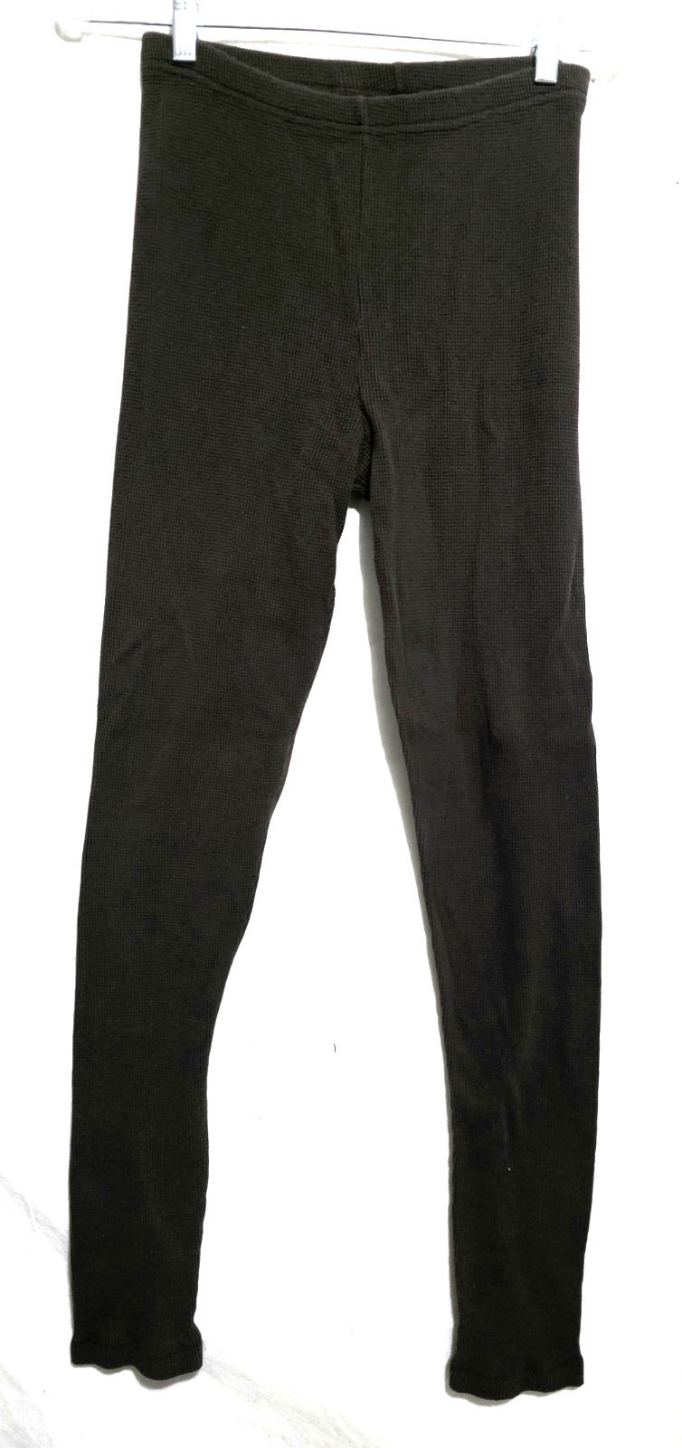 Fitigues Pants Leggings L Brown Waffle Thermal Knit Stretchy Work Out Vtg 90s