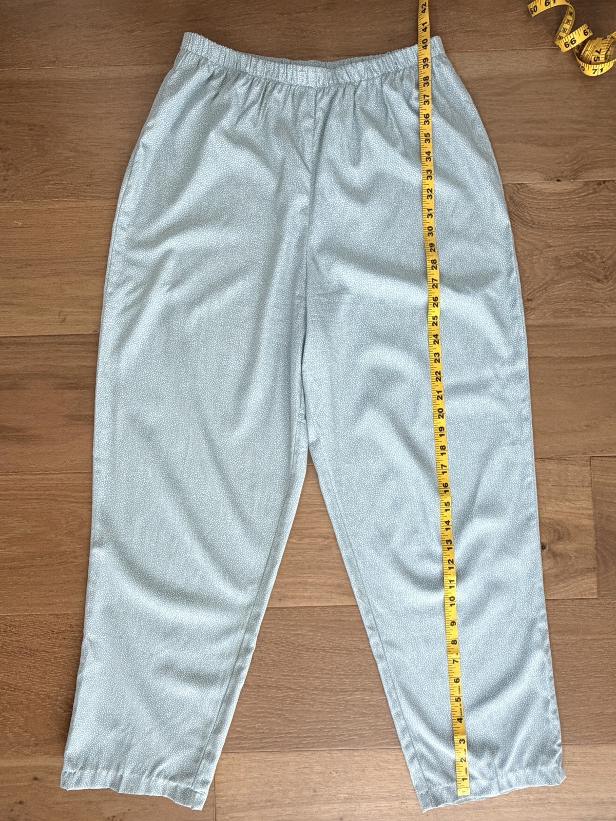 Fritzi California VTG 80s Polyester Speckle Elastic Waist Tapered Pants Mint L