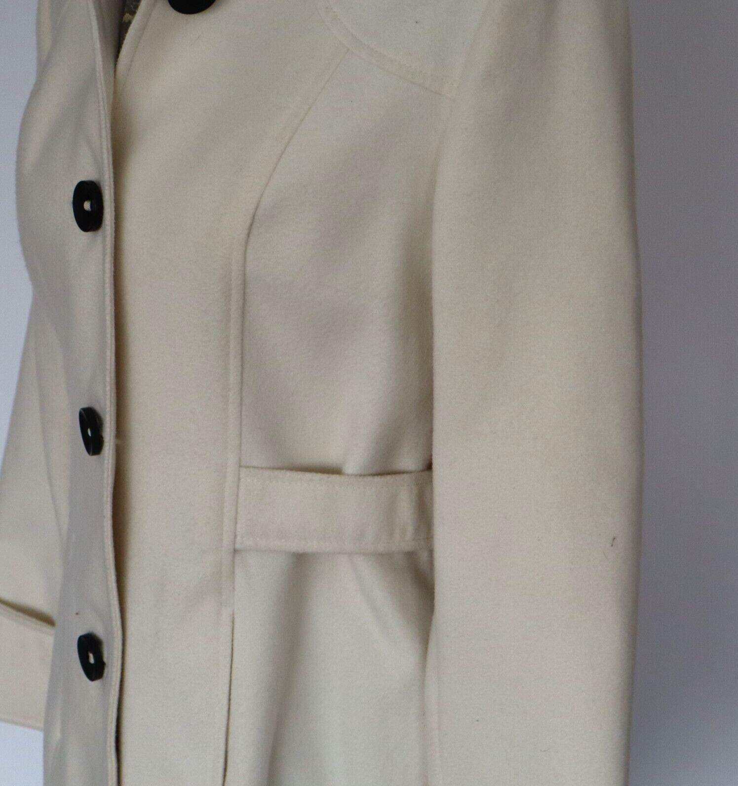 Vintage Chico&rsquo;s Jacket Coat Winter White w Black Buttons Size 1 Medium