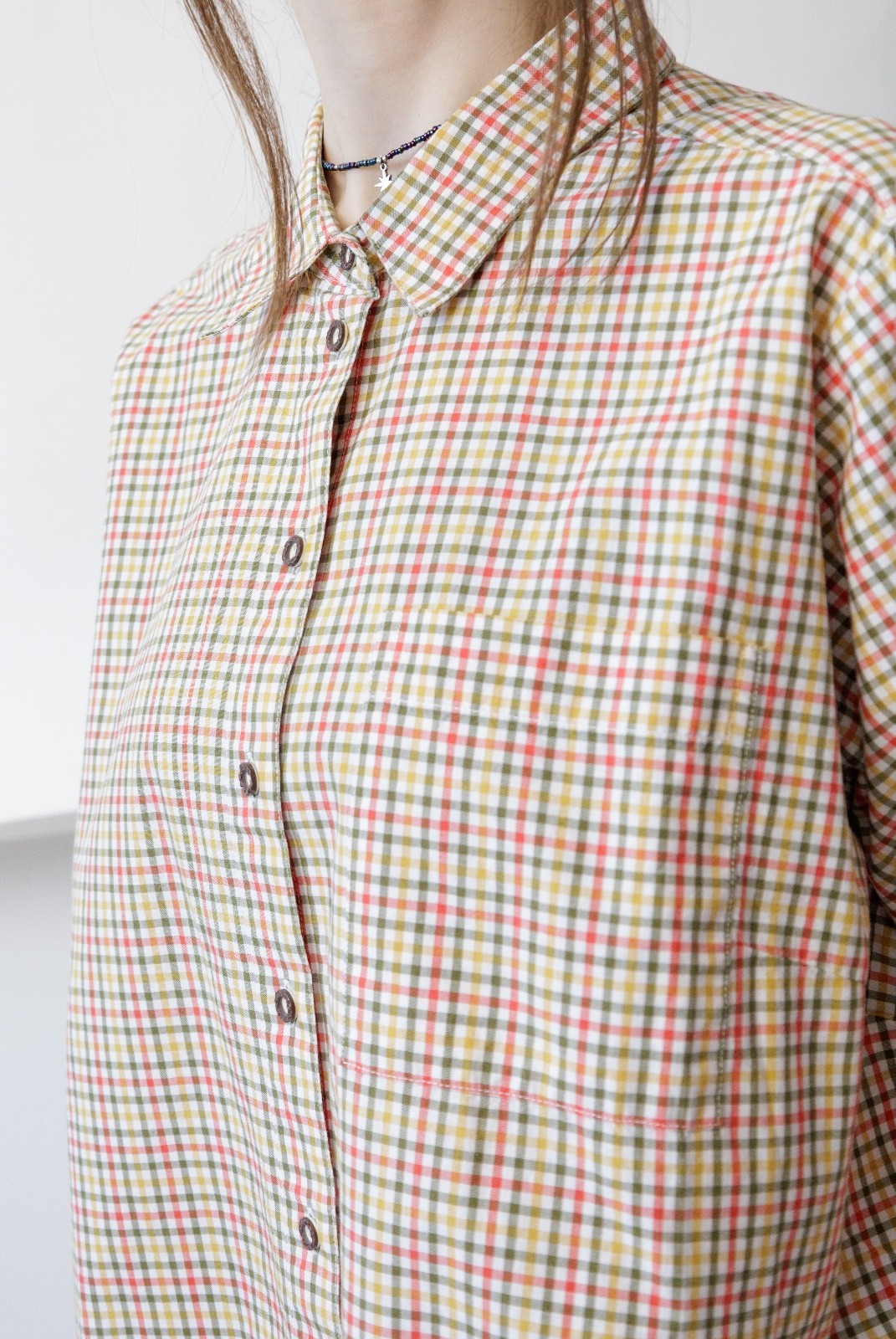 Vintage 90s Tattersall Check Plaid Short Sleeve Button Up Shirt Women&rsquo;s L Oversi