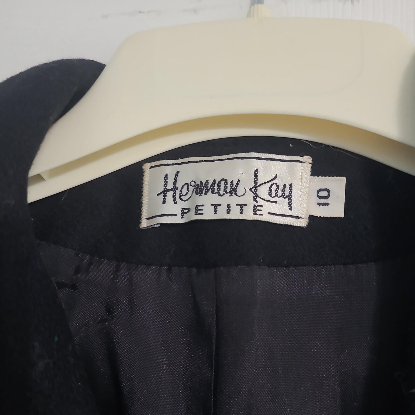 VTG 70s 80s Herman Kay Black Wool Double Breasted Pea Coat Womens Made in USA