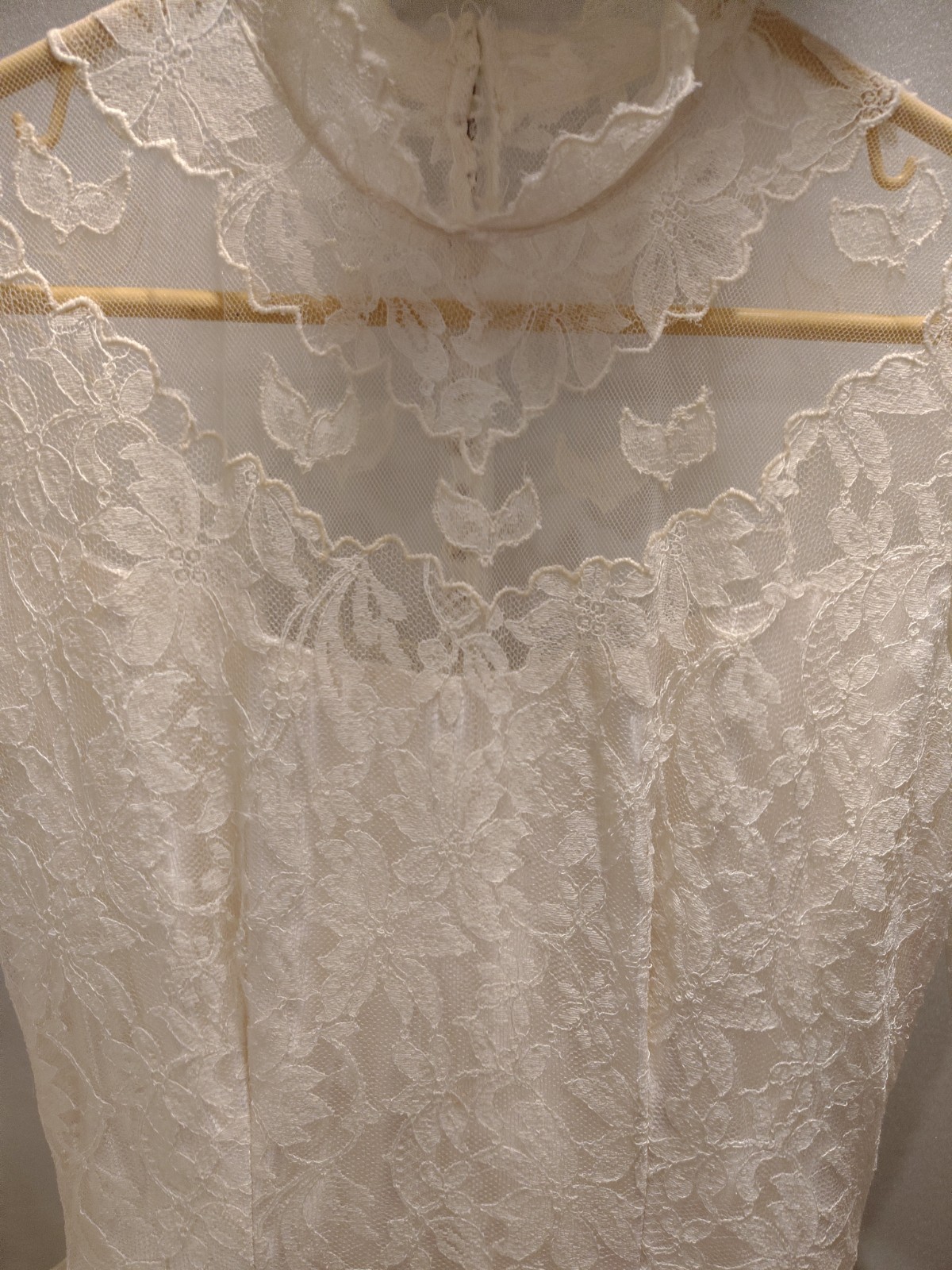 Mid 1950s Woman&rsquo;s Wedding Dress Vintage. With Vintage St Mary&rsquo;s Blanket Box.