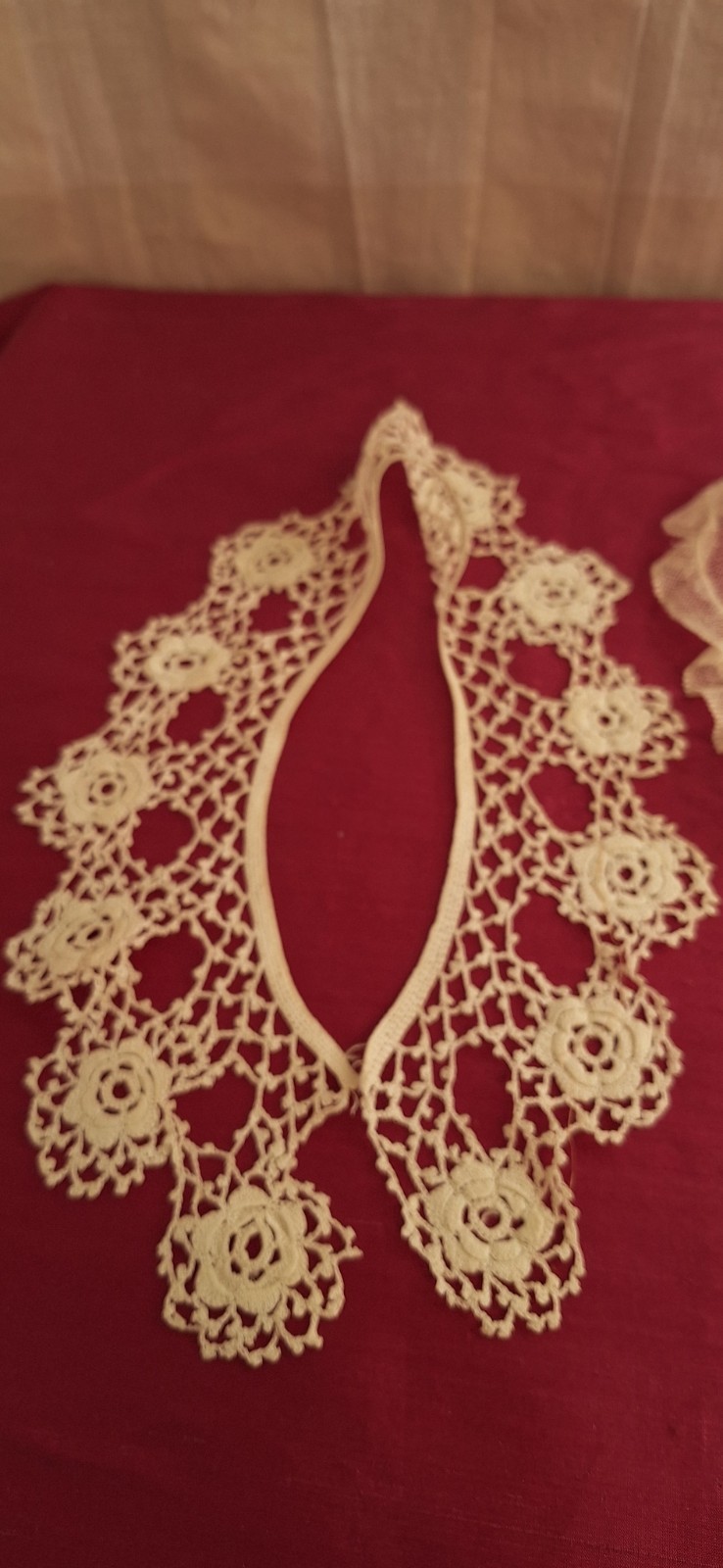 Antique Edwardian Victorian 4 White Cotton Handmade Collars Beautiful