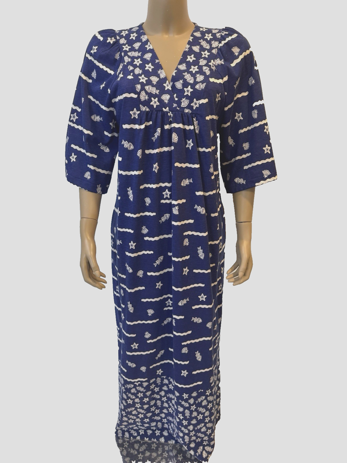 Vtg 70s SHAWDOWLINE Maxi Dress Caftan Moomoo Cottagecore Sz S/M RARE, NOS w/Tags