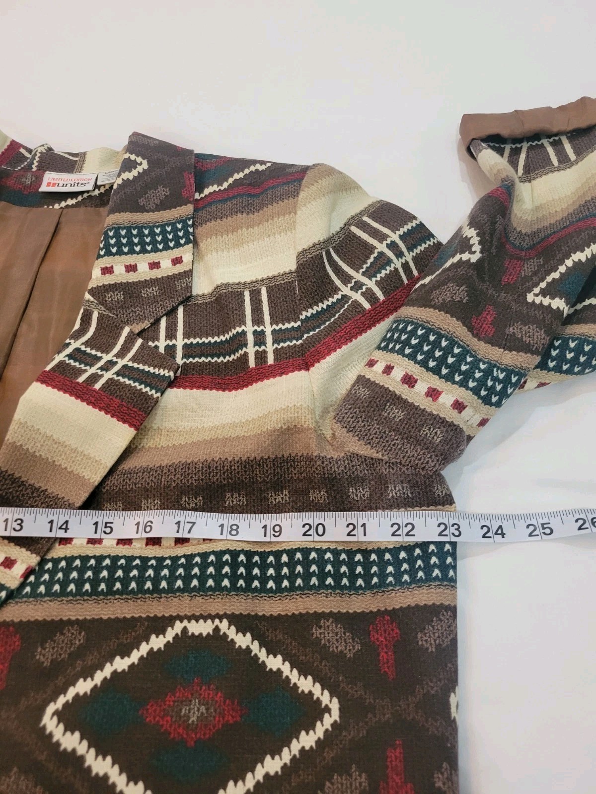 Southwestern Oversized Blazer Jacket Womens L Earth Tone Aztec 90s UNITS