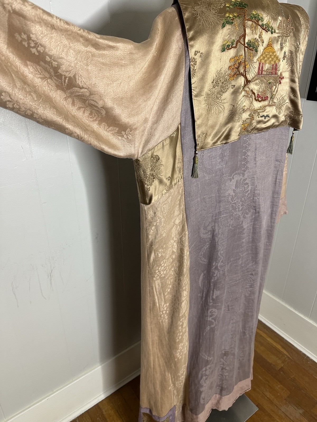 Vintage Antique Material 80s Made Romantic Art To Wear Duster