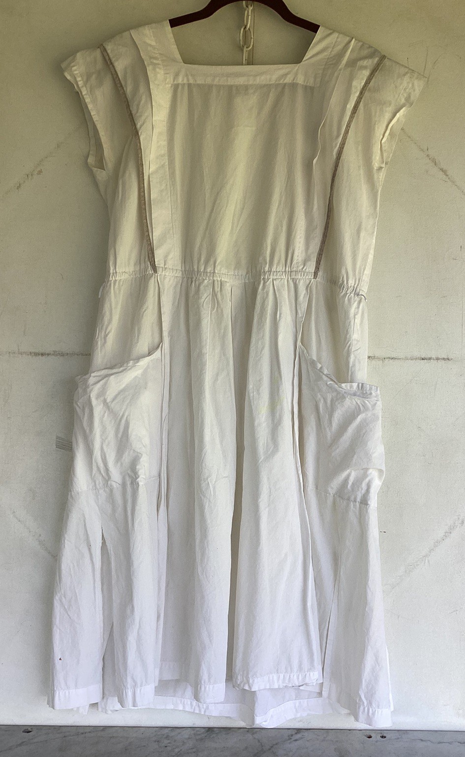 Vintage MONDI 100% Cotton White Dress Size 40 Made In West Germany
