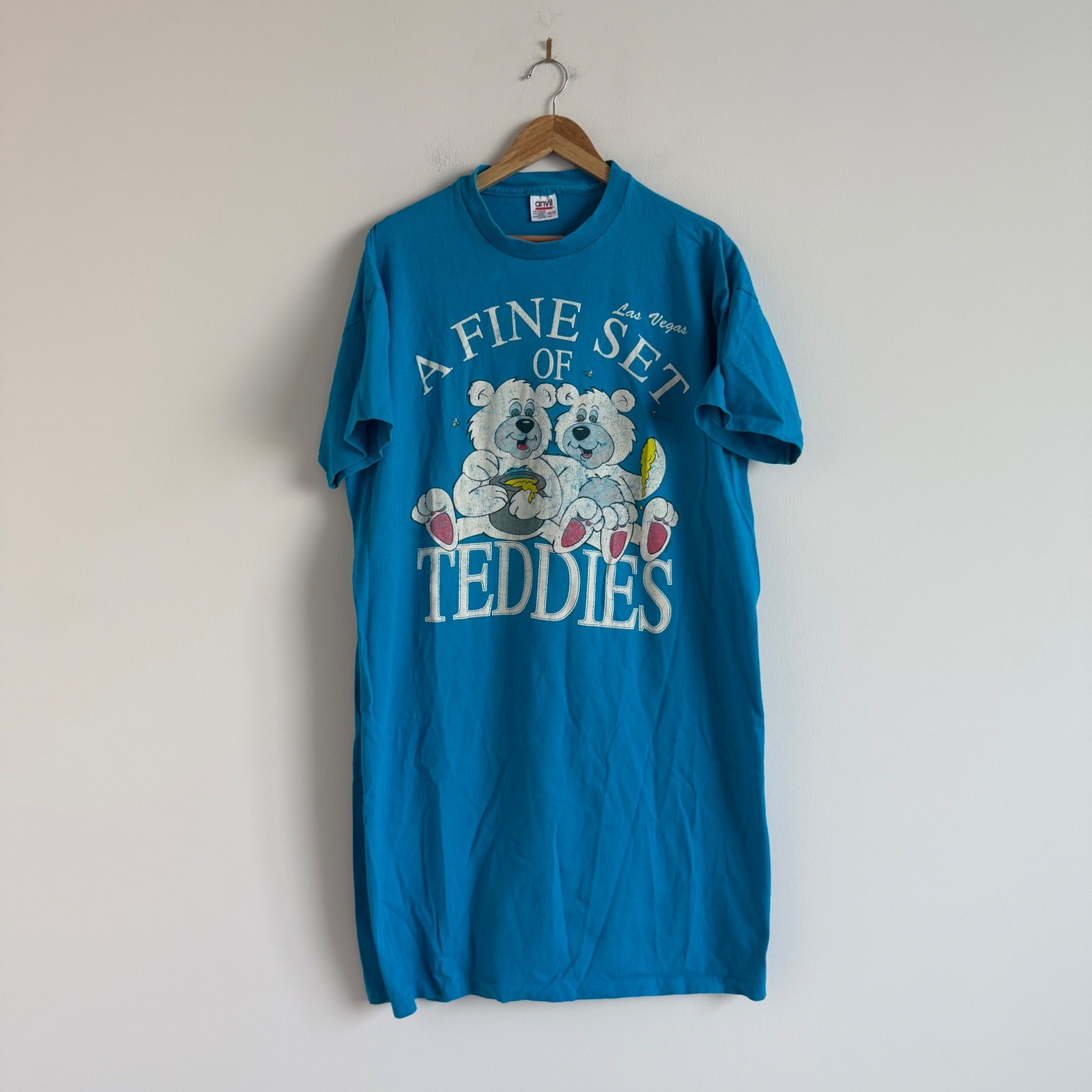 Vintage Anvil « A Fine Set of Teddies » Bear T-Shirt Dress