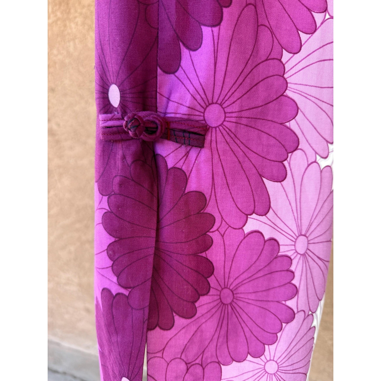 Vintage 1960s–70s Lauhala Hawaiian Maxi Dress Made in Hawaii Purple Floral Mod