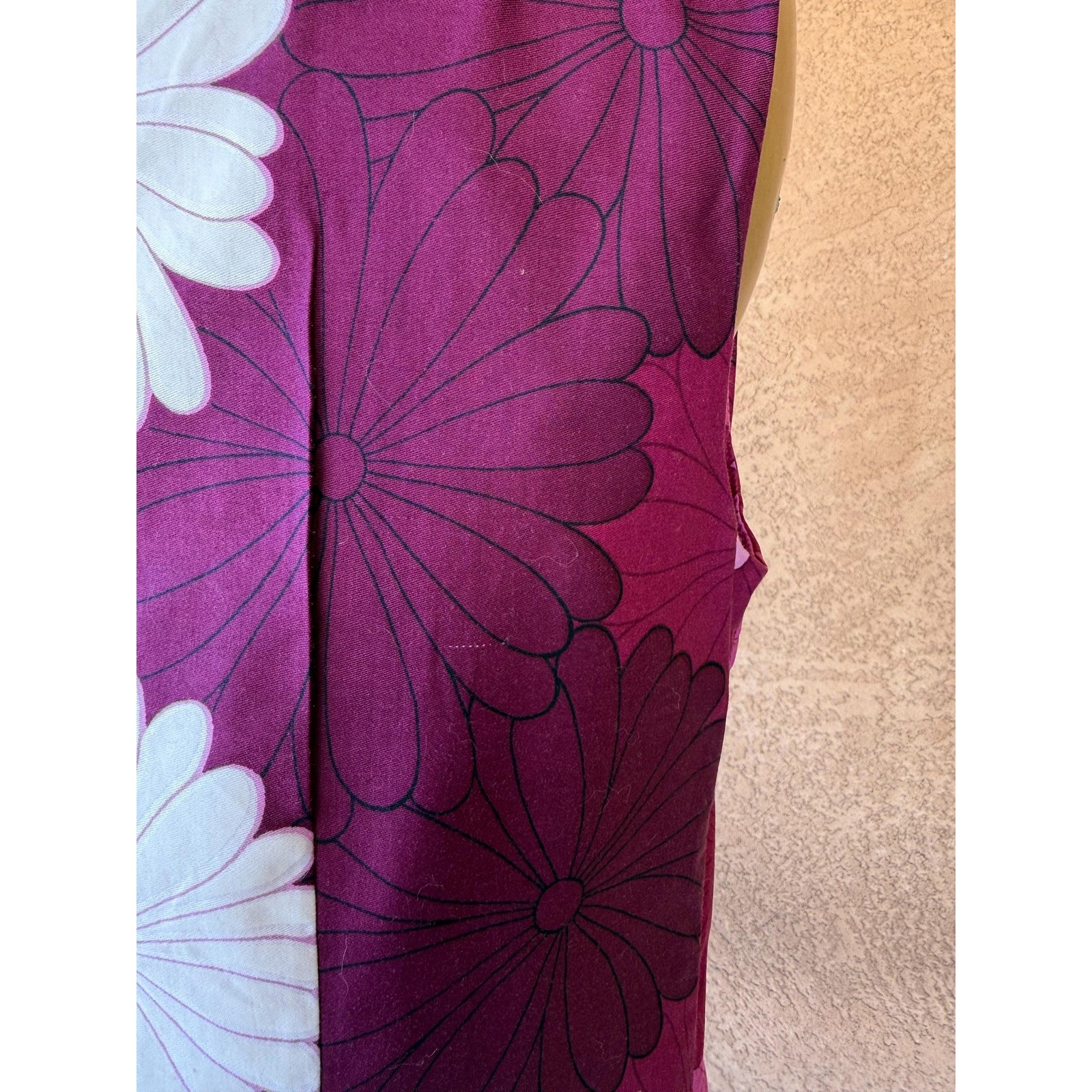 Vintage 1960s–70s Lauhala Hawaiian Maxi Dress Made in Hawaii Purple Floral Mod