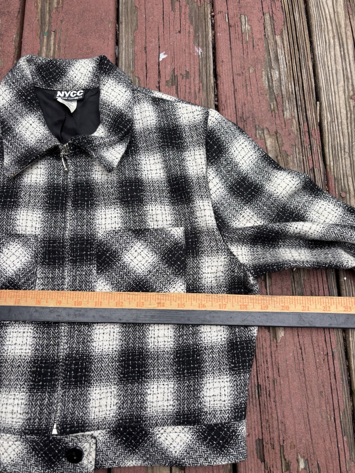 Vintage Insane 70s shadow plaid cropped jacket.S/M.union Made