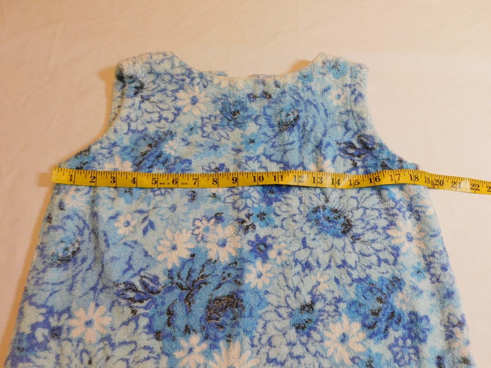 VTG TERRY CLOTH TOWEL DRESS 60&rsquo;s BEACH TOWEL COVER UP GROOVY HANDMADE sz S M