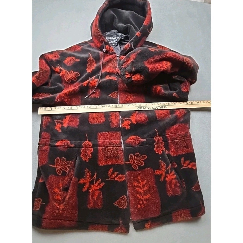 Forecaster Floral Fleece Jacket Hooded Small Full Zip Warm Cozy Vintage Women&rsquo;s