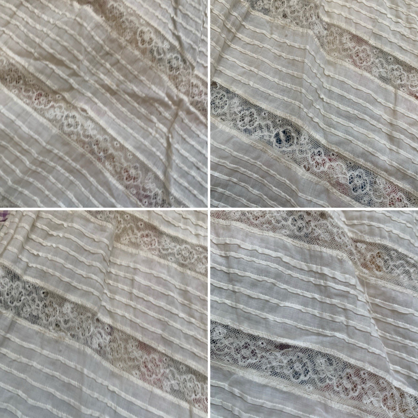 As Is Absolutely Stunning Antique Edwardian Asymmetrical Lace Prairie Skirt