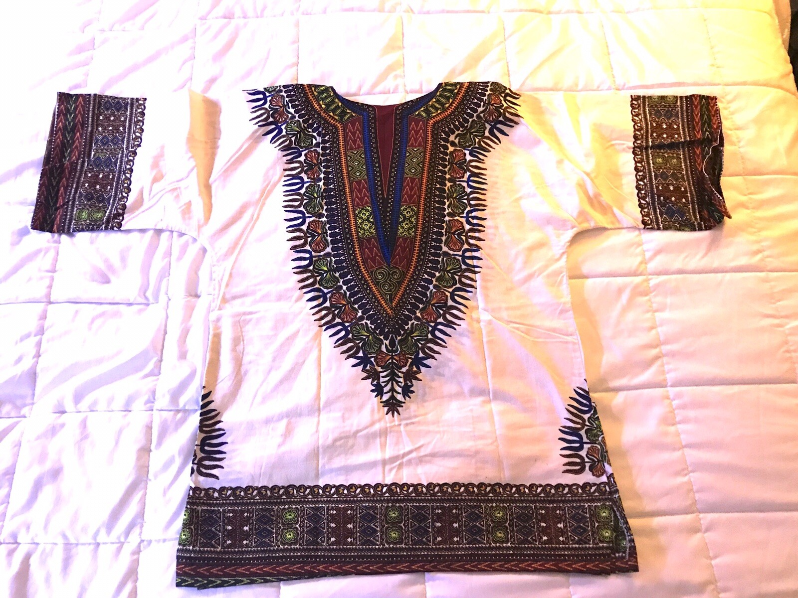 VTG BOHO HIPPIE Retro TUNIC TOP Modesto Jamaica Sz Medium Pockets