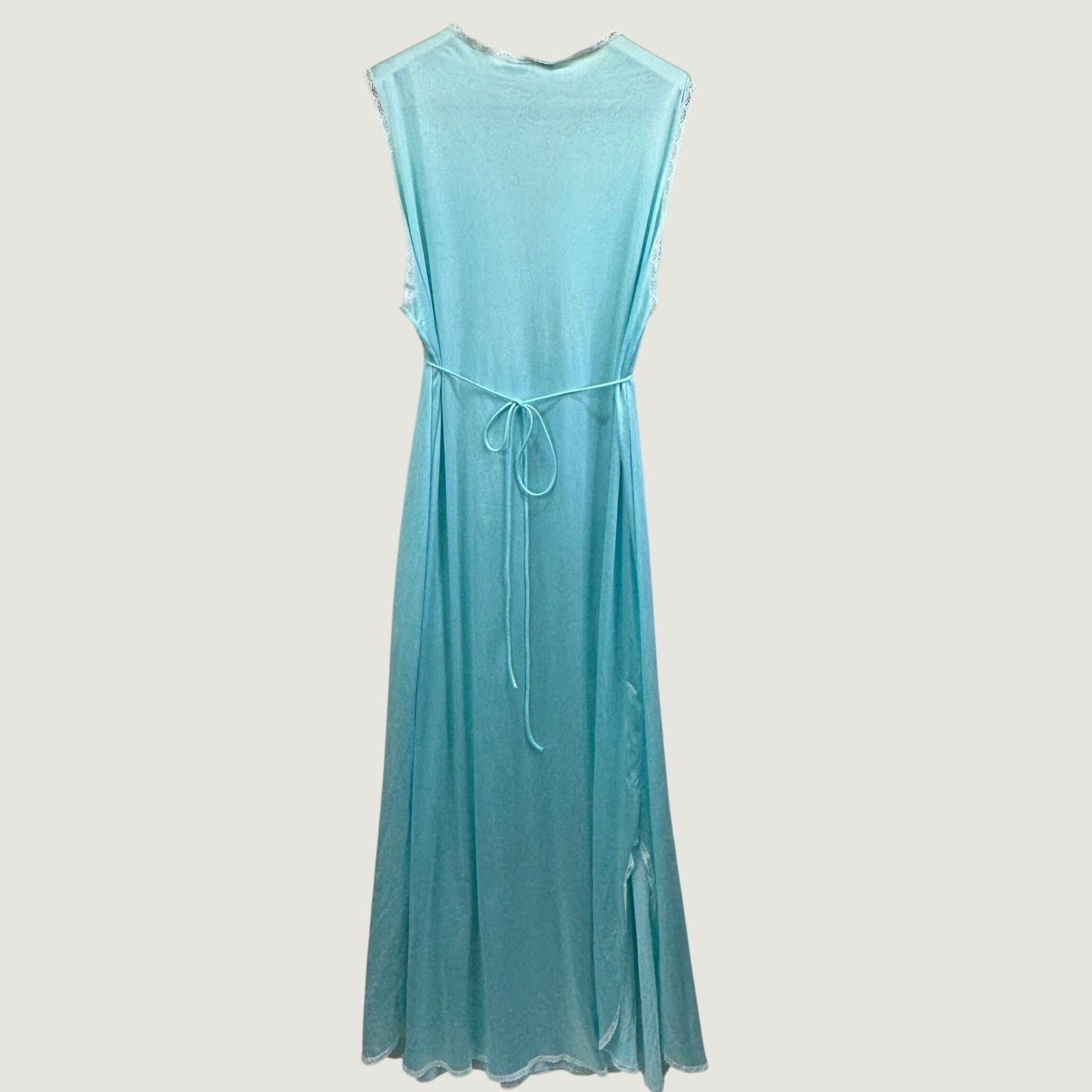 Vanity Fair Nightgown Large Blue Vintage Lace Coquette Ethereal Sleepwear Gown