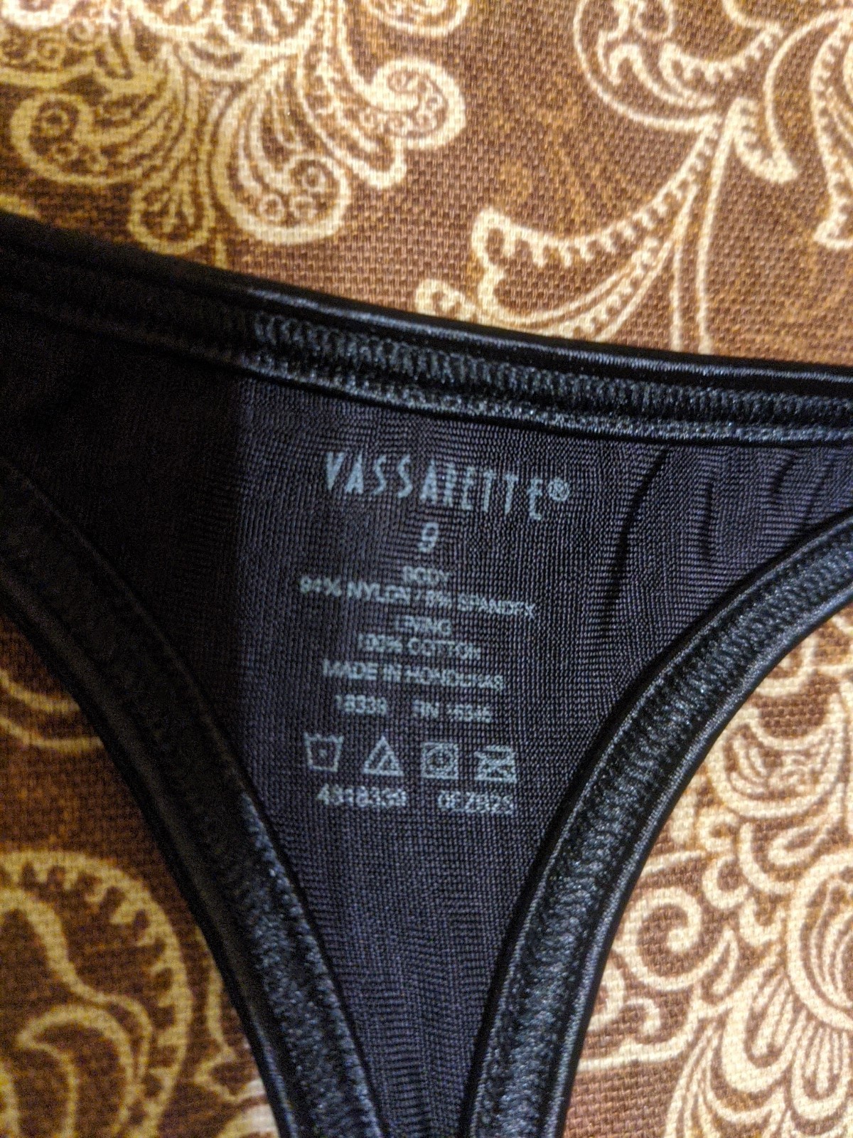 Vintage Vassarette Satin Second Skin Thong Panties Size 9/2XL