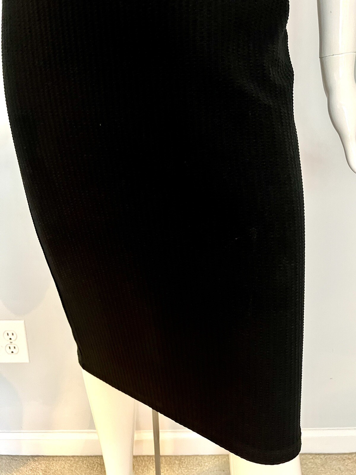 Versace Jeans Couture Ponte mock Neck Sleeveless Black dress, rare 1990s LBD