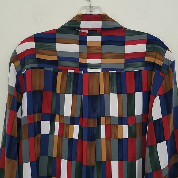 Bonworth Vintage Multicolor Geometric Print Blouse M