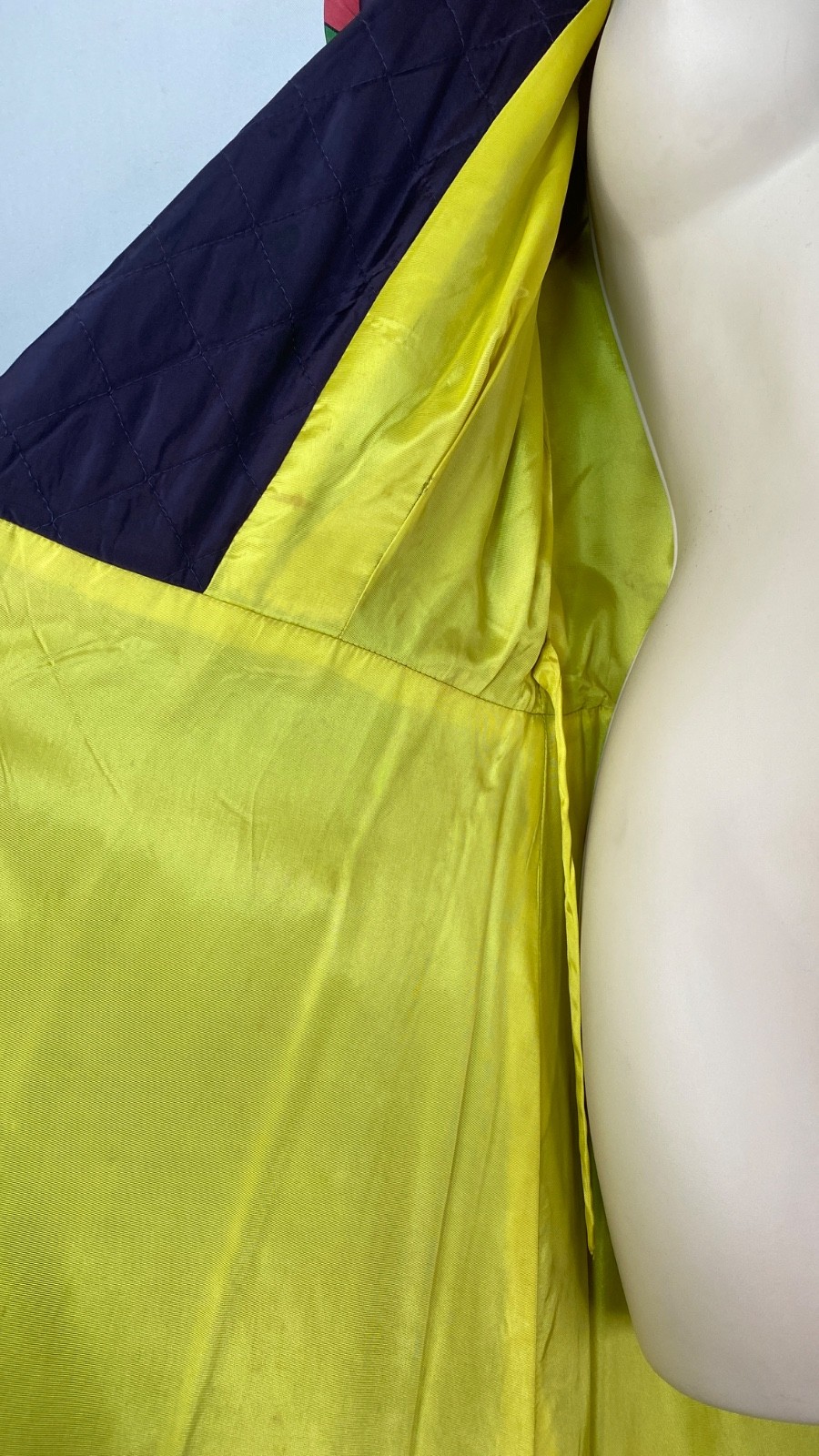 Vintage 1930s 1940s dressing robe maxi dress wrap purple yellow rainbow long