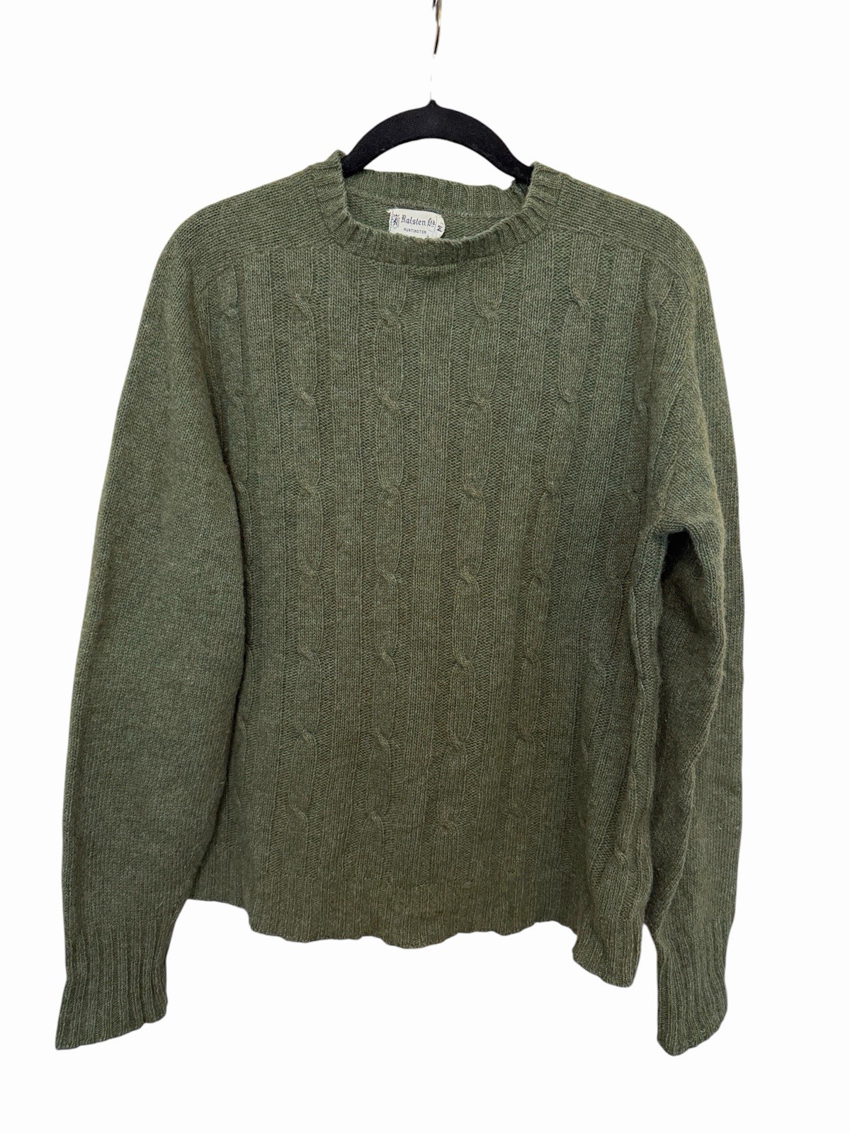 Vintage 1960s Olive Green Wool Sweater Ralsten Ltd Marshall Green Huntington WV