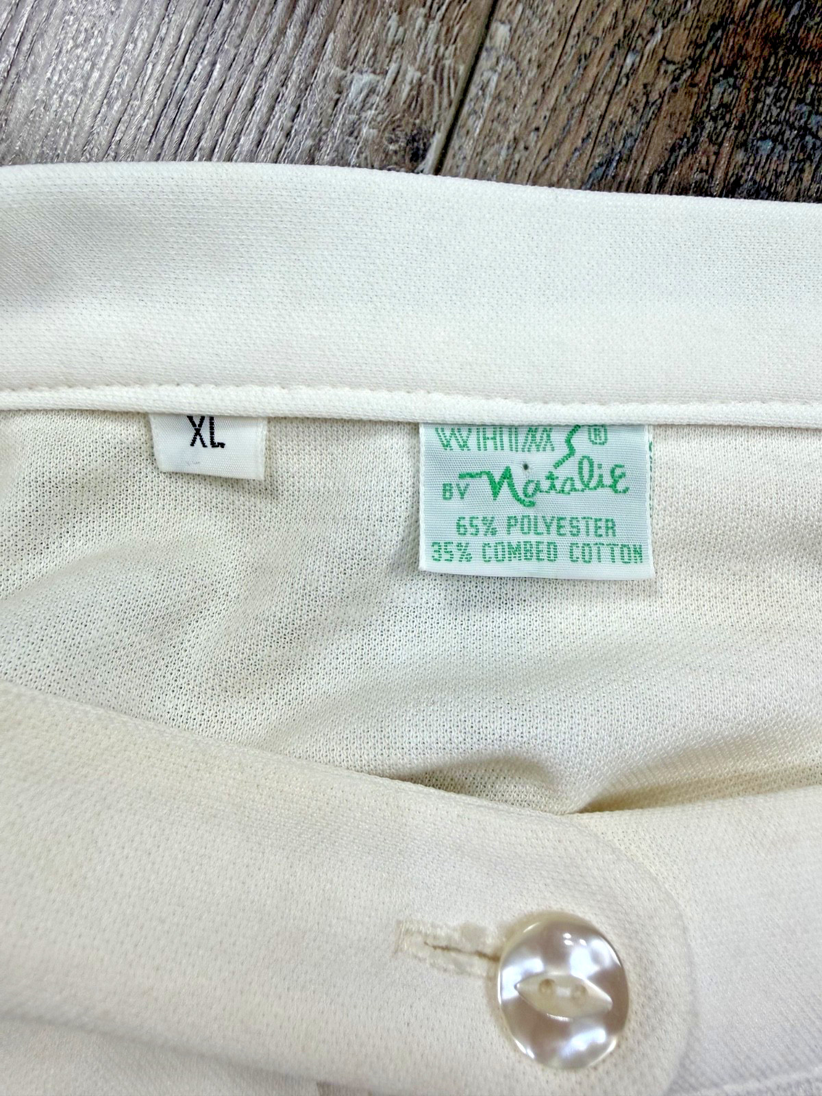 Vintage 70s Wrap Mini Skirt Size XL White Cotton Blend 34×17 Pockets Whims