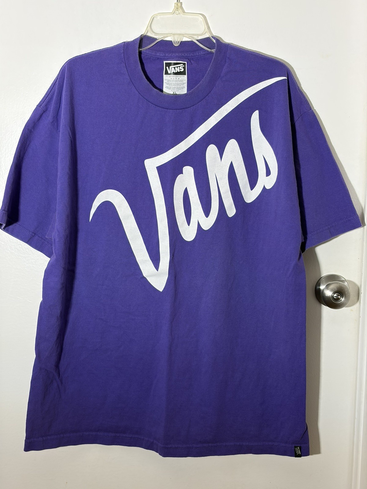 Vintage Vans Men’s T-shirt Short Sleeve Crew Neck Purple/Heliotrope Relaxed