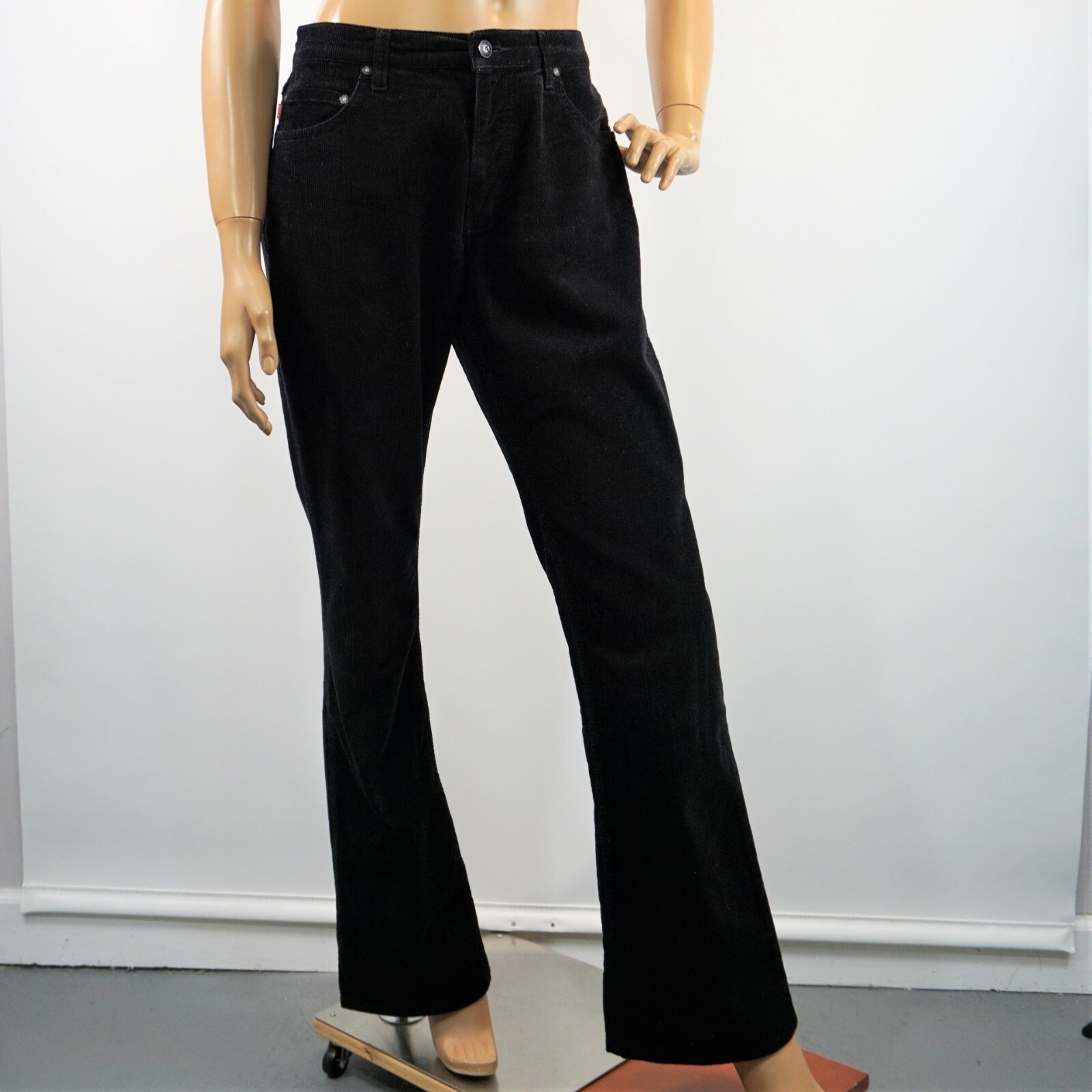 Mustang Corduroy Jeans Wide Leg Black 32 x 34 Vintage Germany