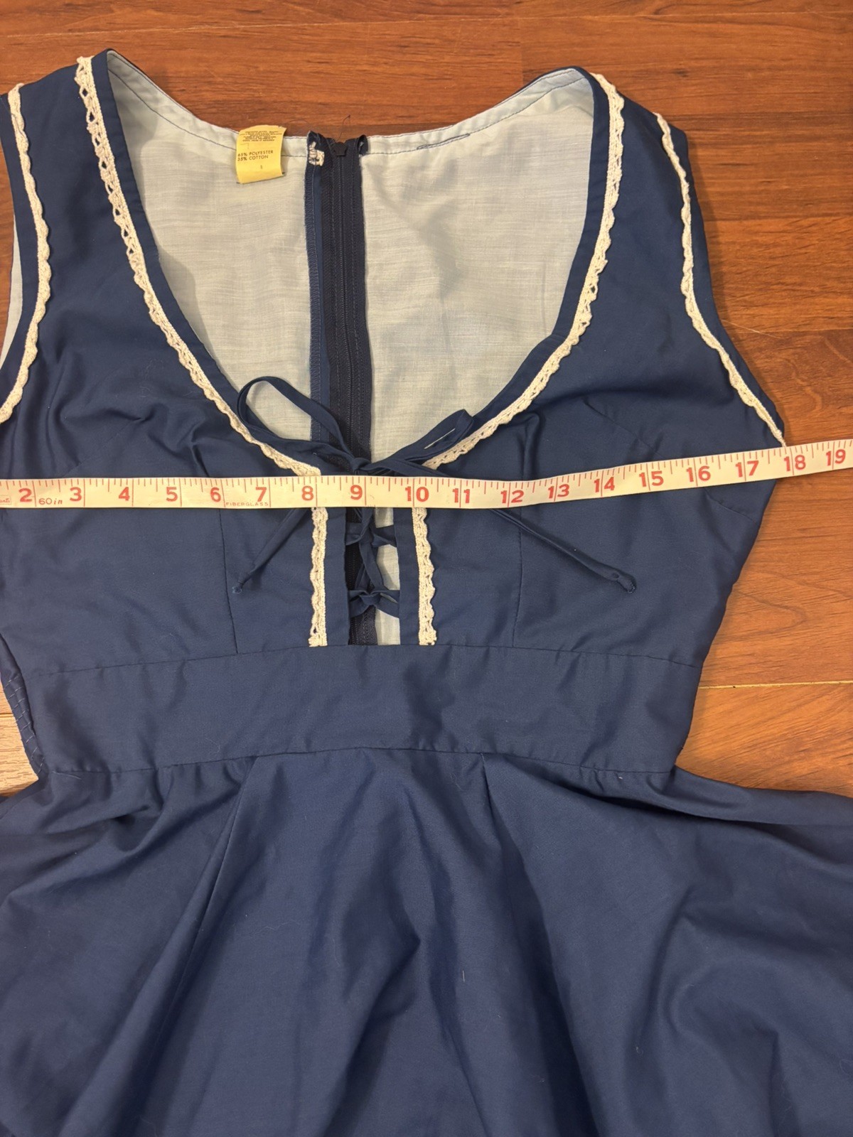 Vintage Parteners Please Dress Cottagcore Renaissance Peasant Corset Blue S/M
