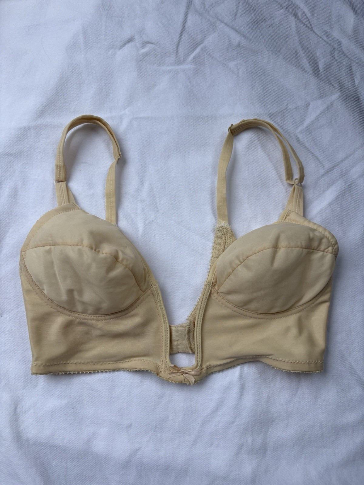 VTG Lady Marlene 565 Deep Plunge Front Closure Bra 1960s ILGWU Union Made 34B