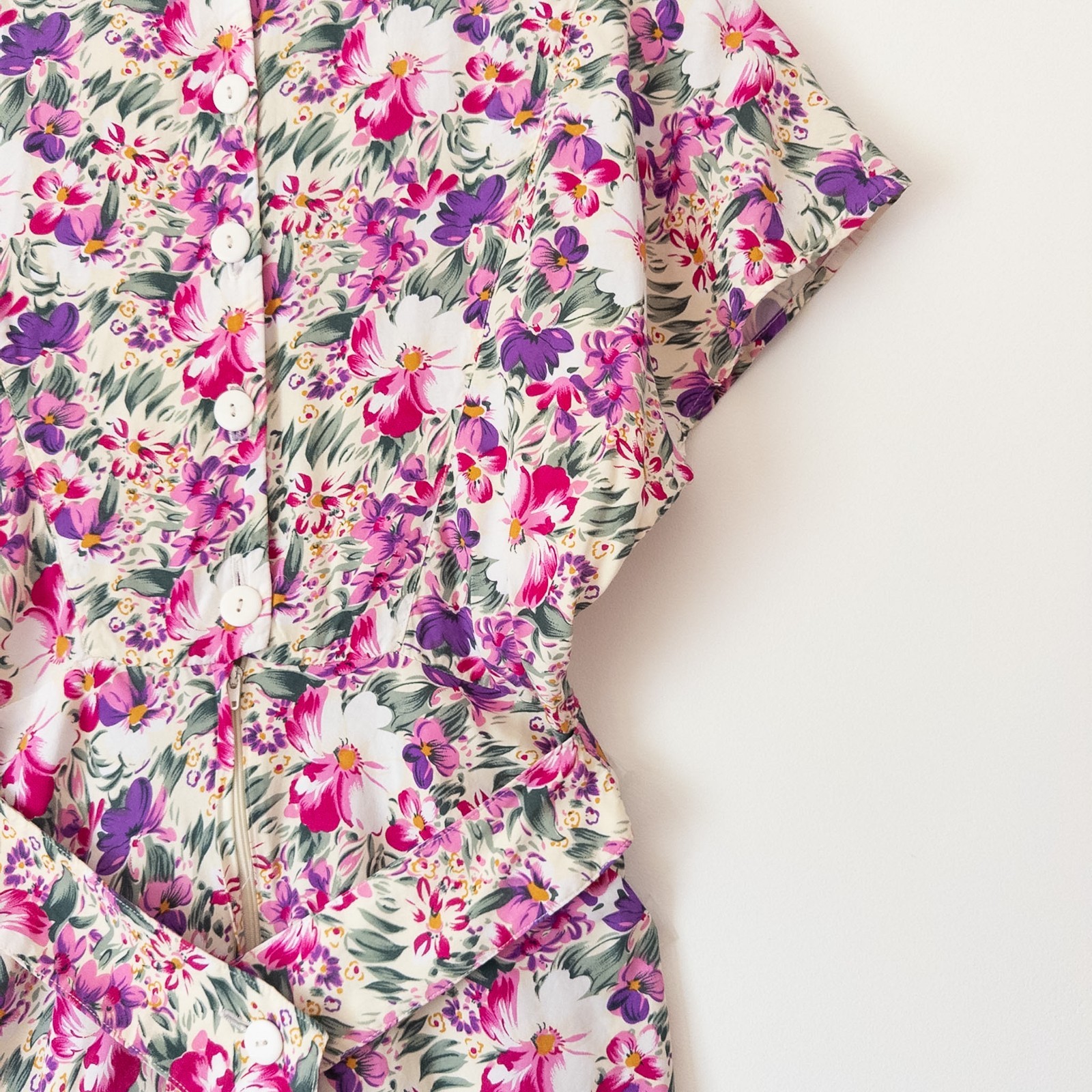 VTG 80&rsquo;s David Benjamin Cottagecore Feminine Romantic Floral Midi Dress Size S