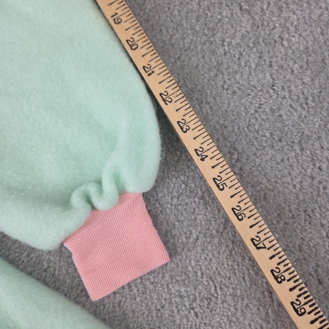 Vtg Medium Zip Pockets Robe/HouseCoat Sears Mint Green Fleece Hooded Pj&rsquo;s Soft