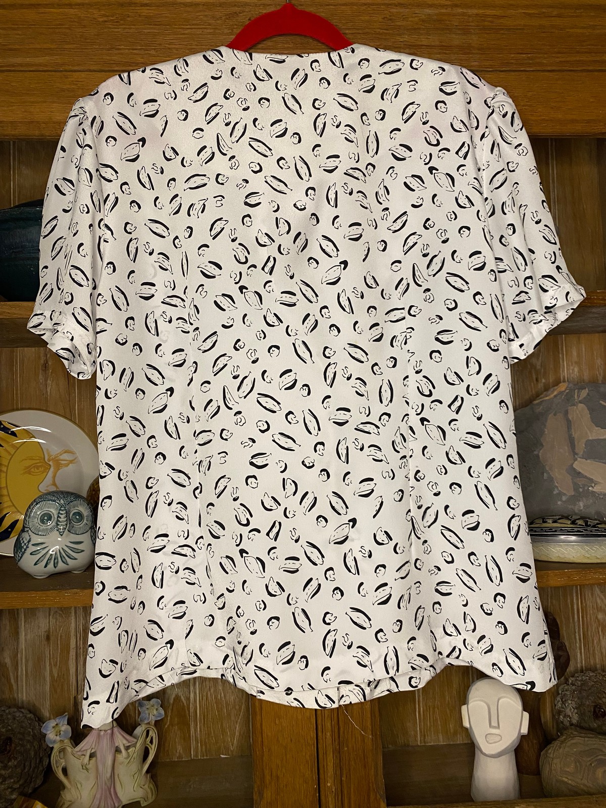 80s B+W Blouse Size 8-10